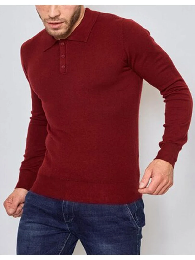Pull col polo Kebello Bordeaux