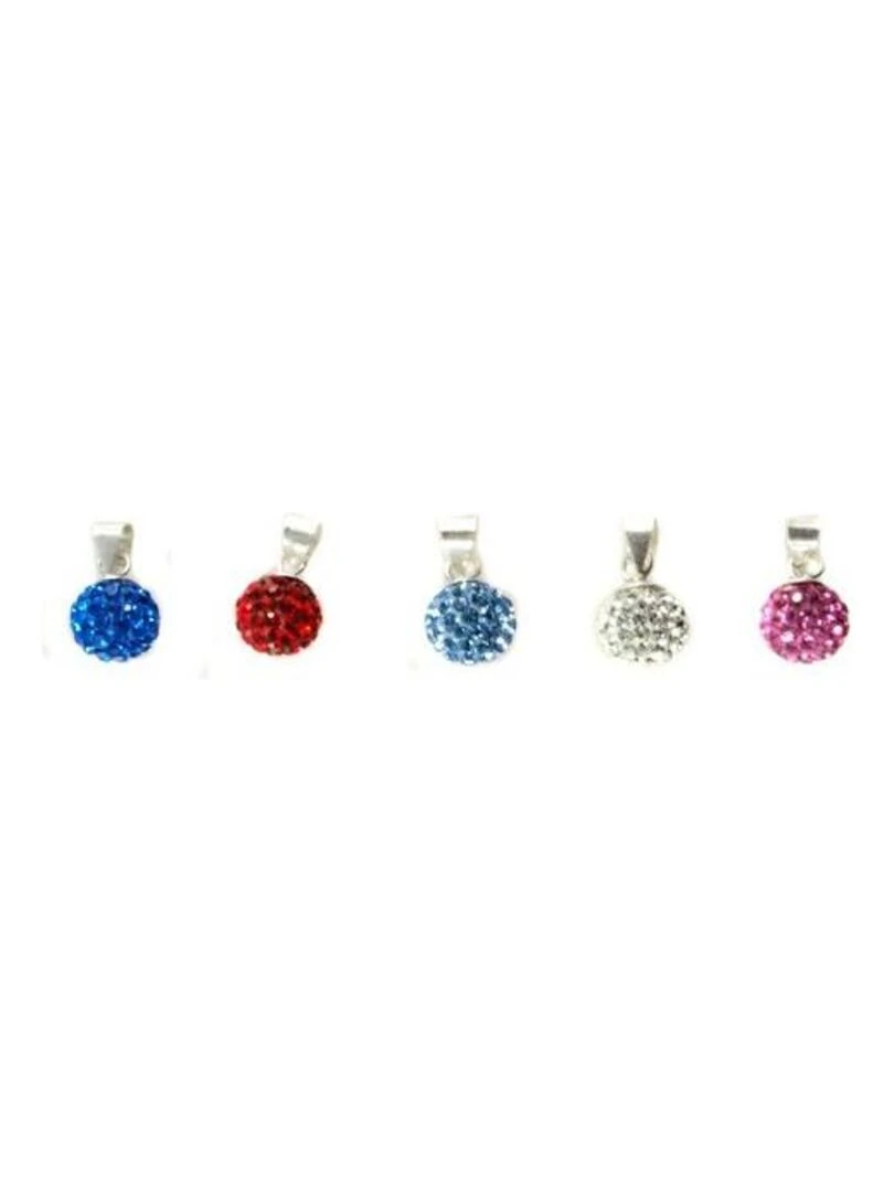 Pendentifs 0 8cm argent et strass Bijoucolor Argent