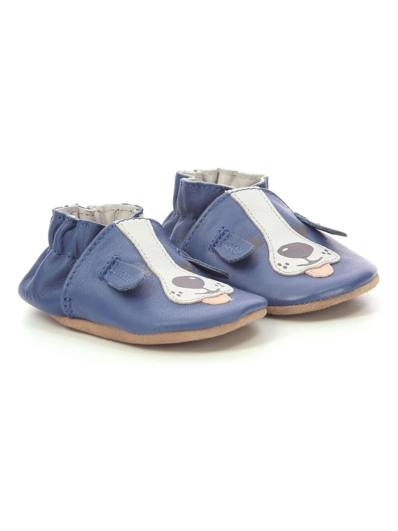 Chaussons Cuir Sweety Dog   Bleu