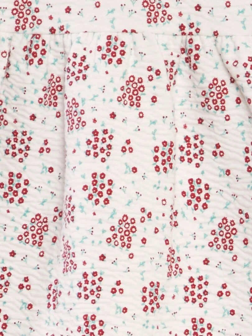 Robe en maille froissée à col claudine   Cerise