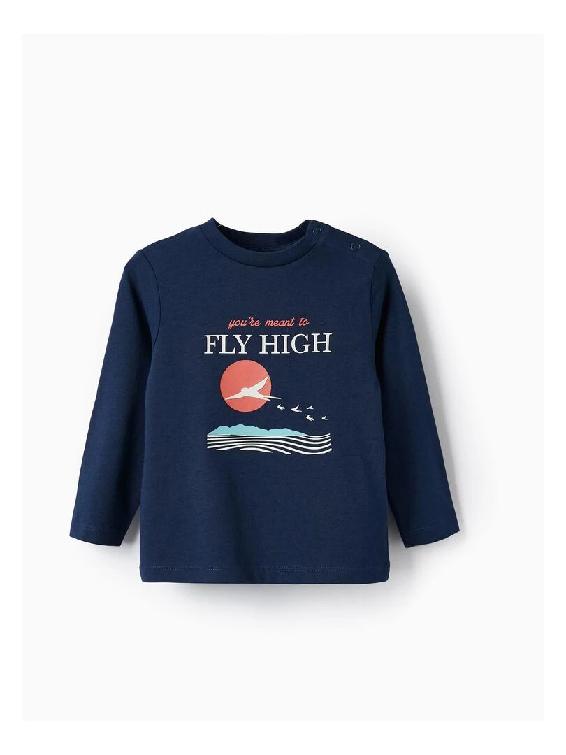 T shirt à manches longues pour bébé garçon 'Fly High' manches longues SPRING BEGINS Bleu foncé