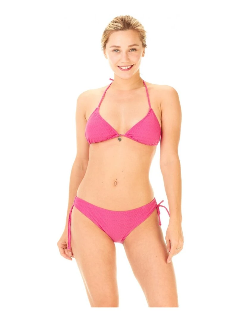 Maillot de bain femme 2 pièces haut triangle Mat Freegun Rose