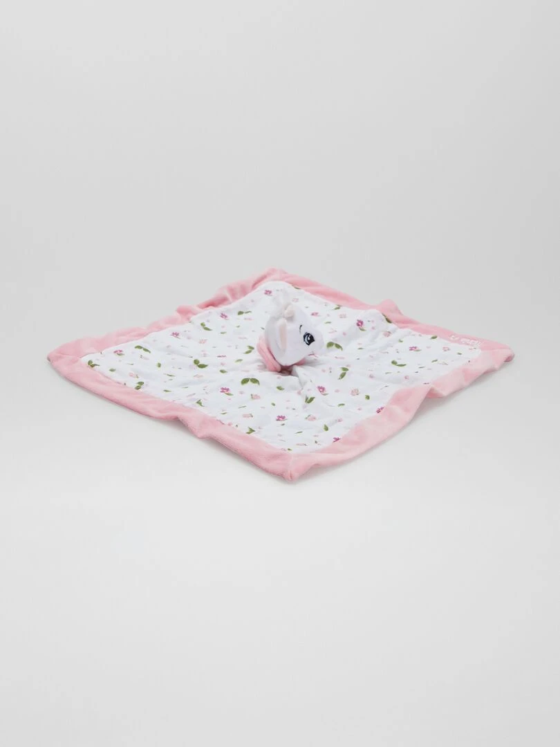 Doudou mouchoir 'Marie' 'Les Aristochats' blanc/rose