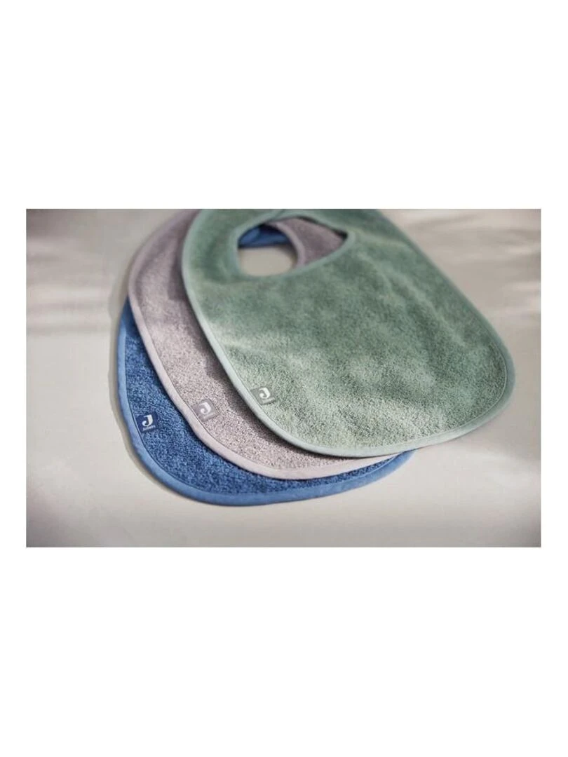 Bavoir Éponge Vert Cendré / Gris Tempête/Jeans Bleu (3pcs)   Joll   Gris