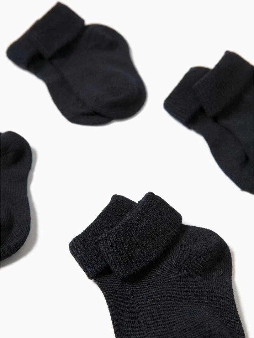 5 Pack Pairs of Socks with Turndown for Baby ESSENTIALS LINE Bleu foncé