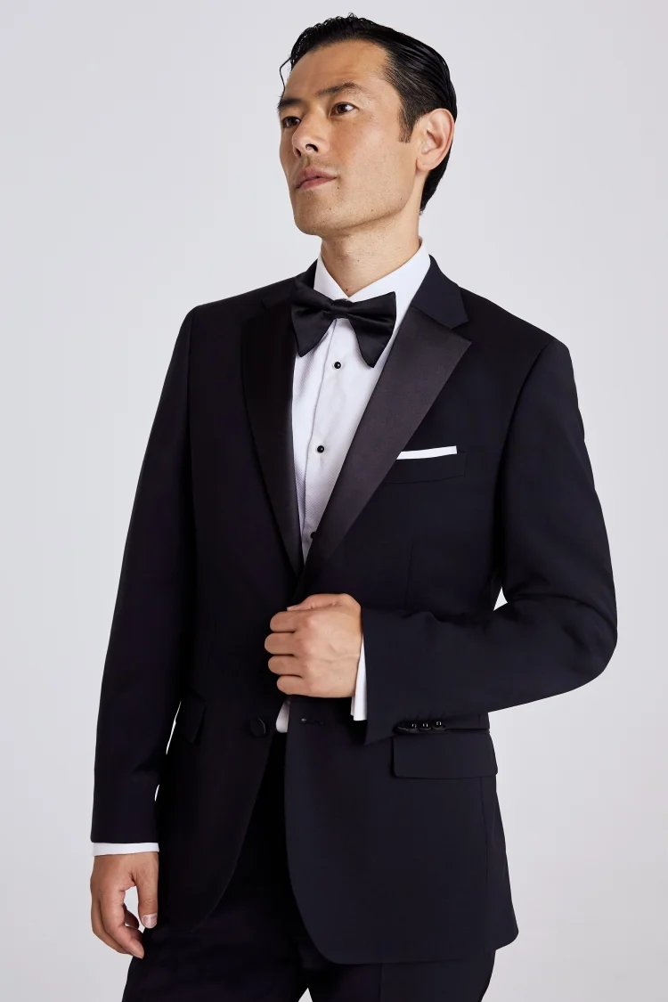 Slim Fit Black Notch Lapel Tuxedo Jacket   Buy Online at Moss