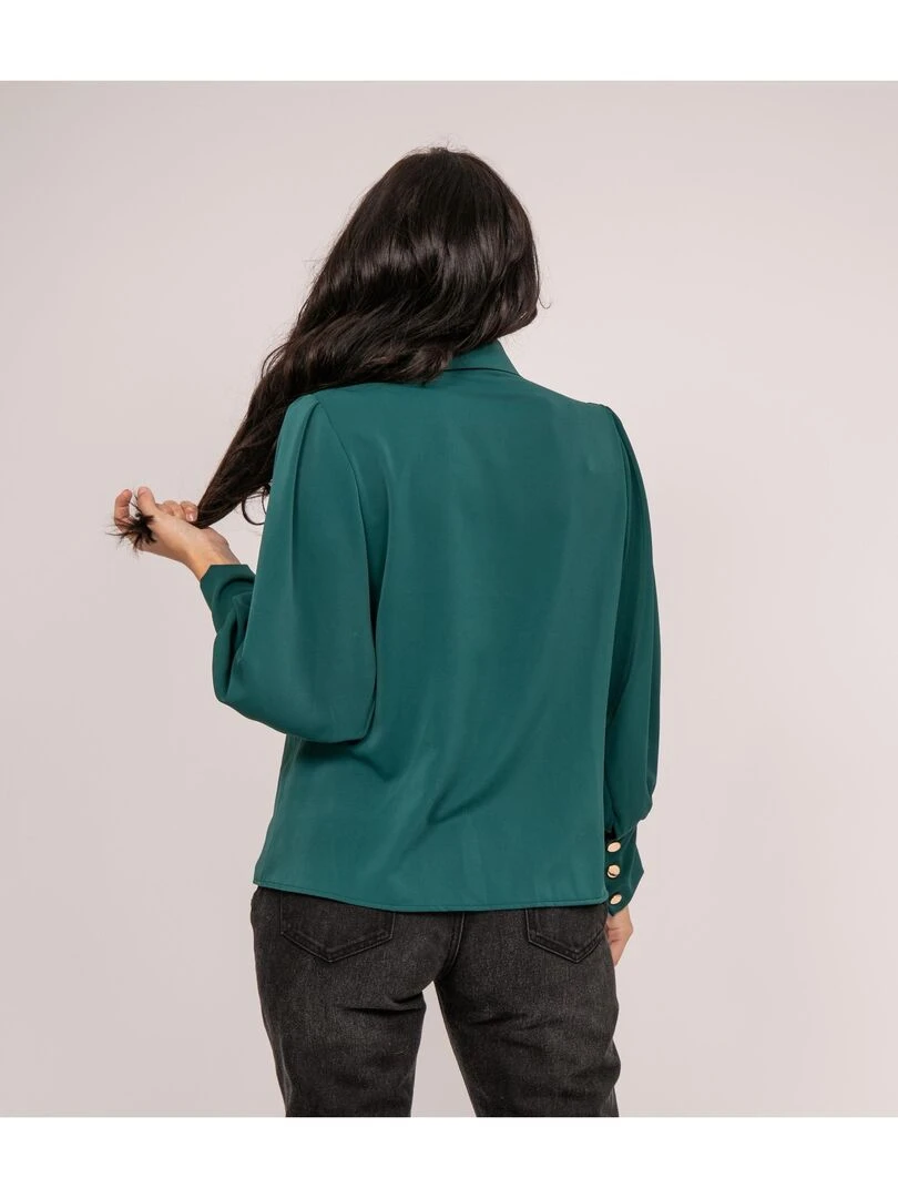 Blouse avec volants OKIER Vert forêt