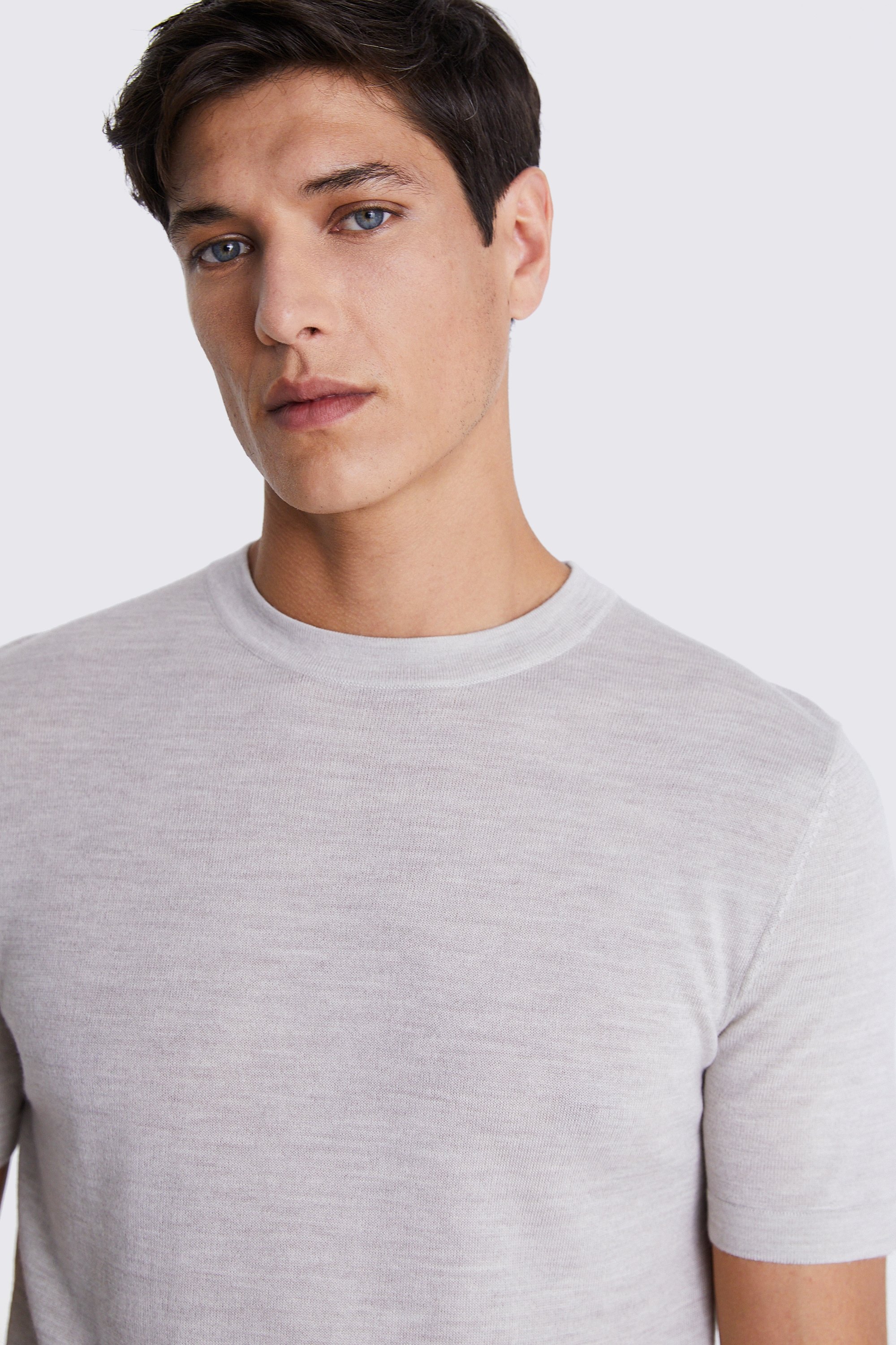 Light Grey Marl Crew Neck T-Shirt   Buy Online at Moss