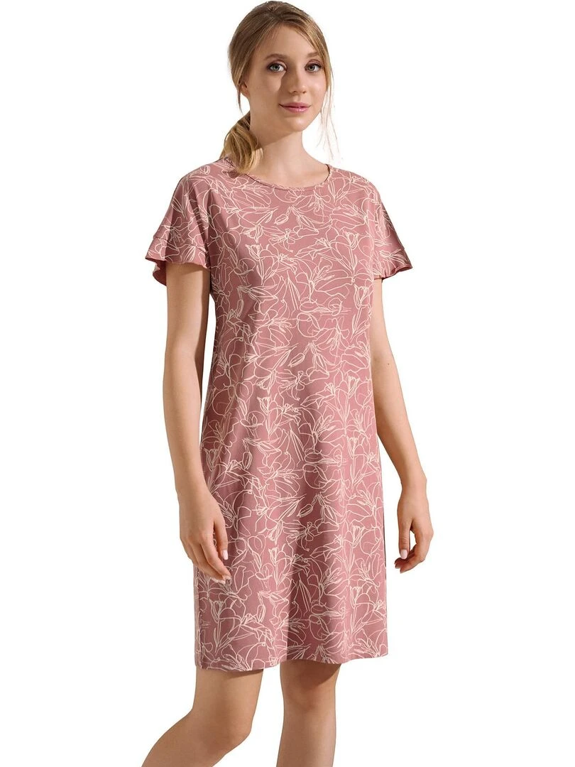 Chemise de nuit manches courtes Nina Rose