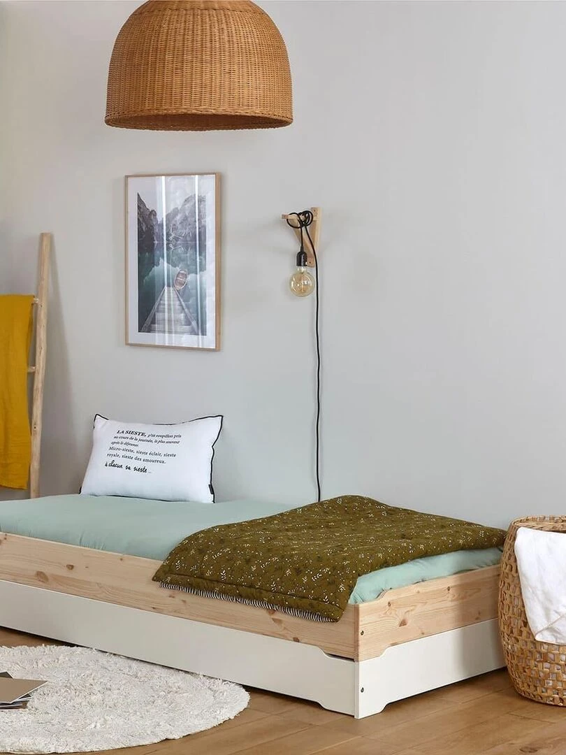 Lit empilable avec matelas Jelly   AKITEN RETAIL   Gris