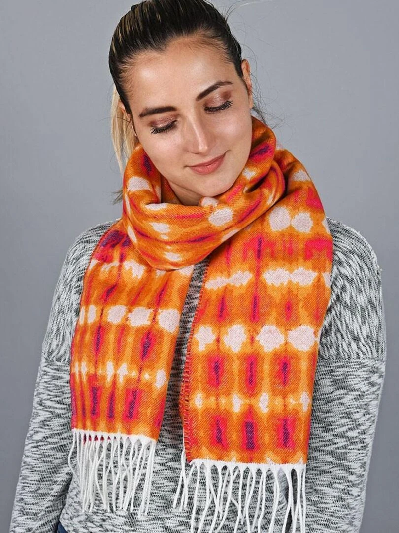 Echarpe Tye Dye Fabriqué en France Orange