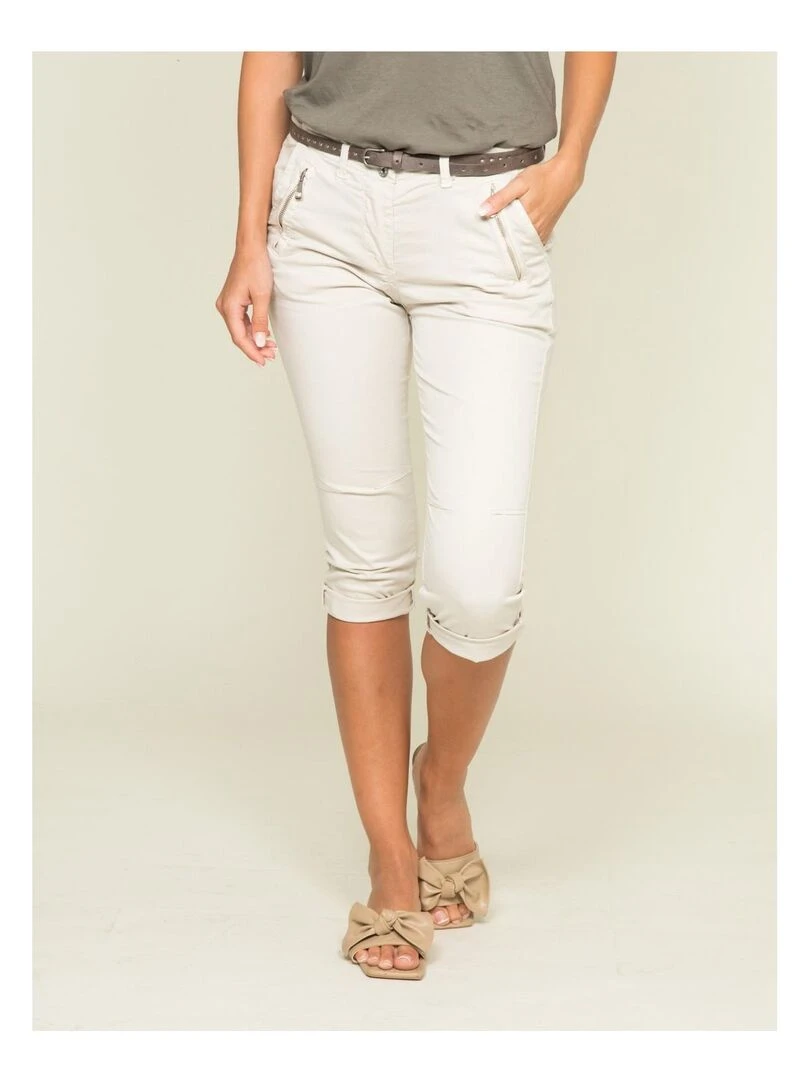 Pantacourt chino XELENA Beige