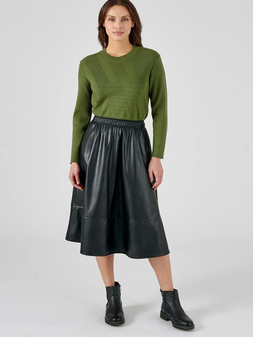 Pull jeu de côtes fantaisie   Damart   Kaki