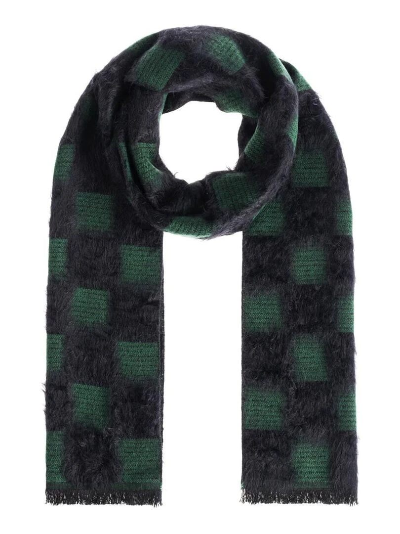 Echarpe Damino Fabriqué en France Noir Vert