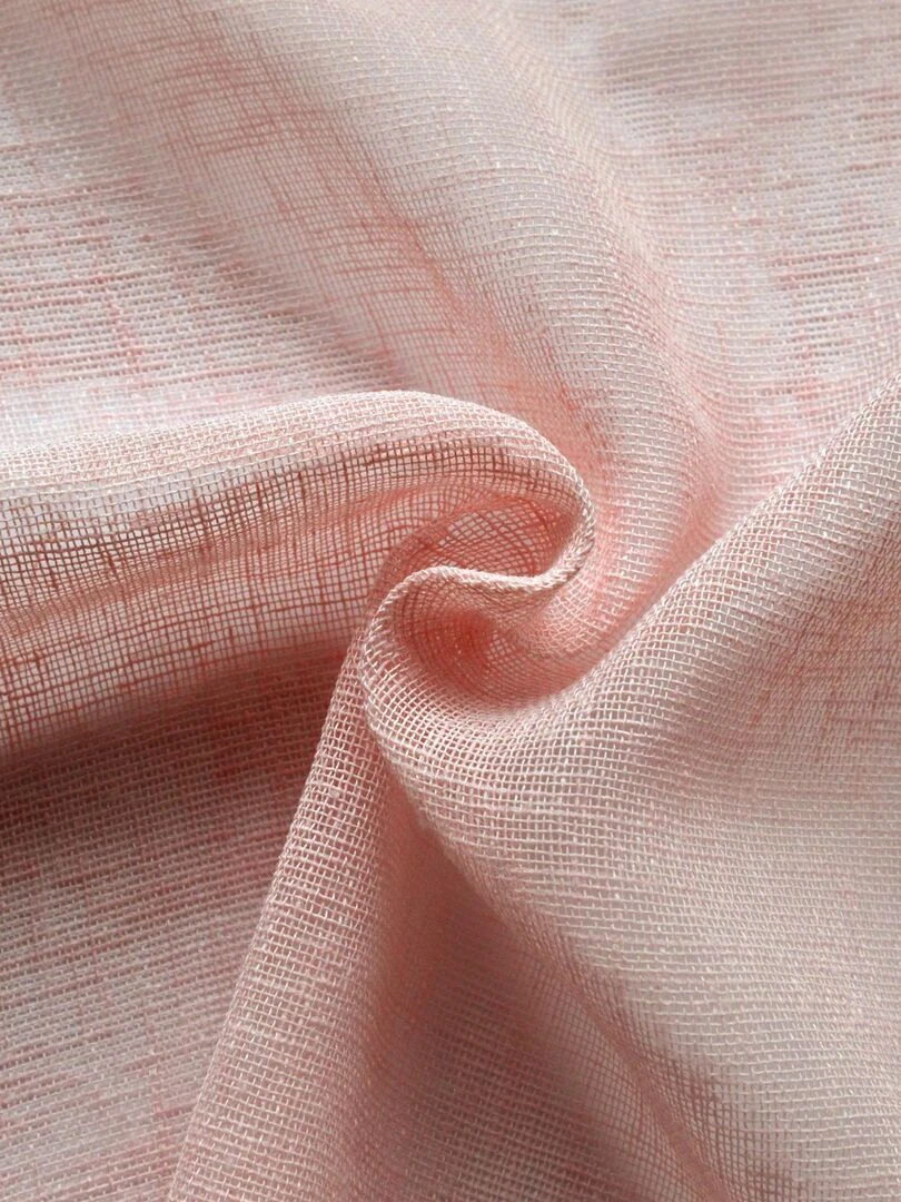 Voilage traditionnel en étamine unie       Effet lin   Rose clair