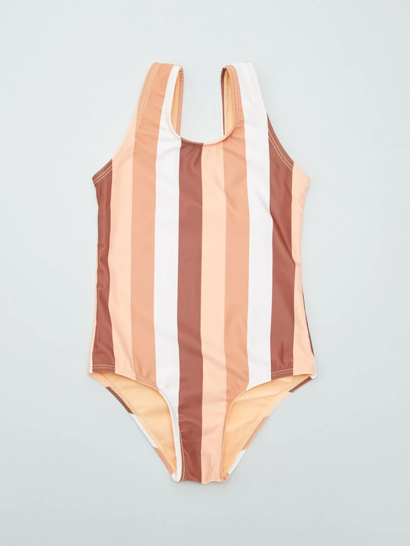 Maillot de bain à rayures 1 pièce Orange