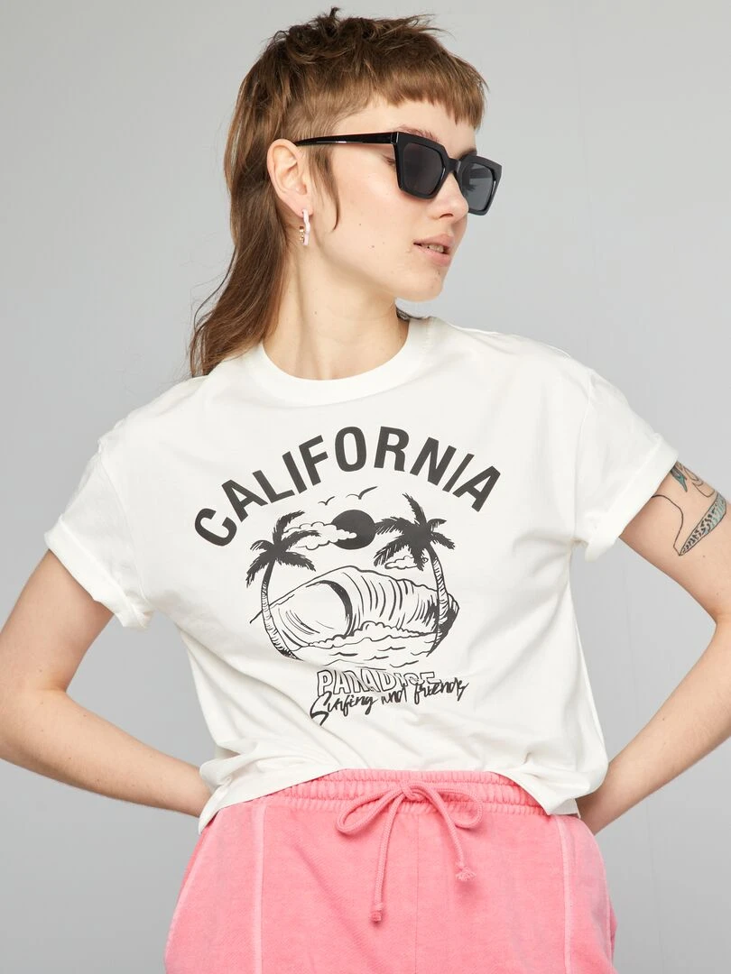 Tee shirt oversize imprimé Blanc
