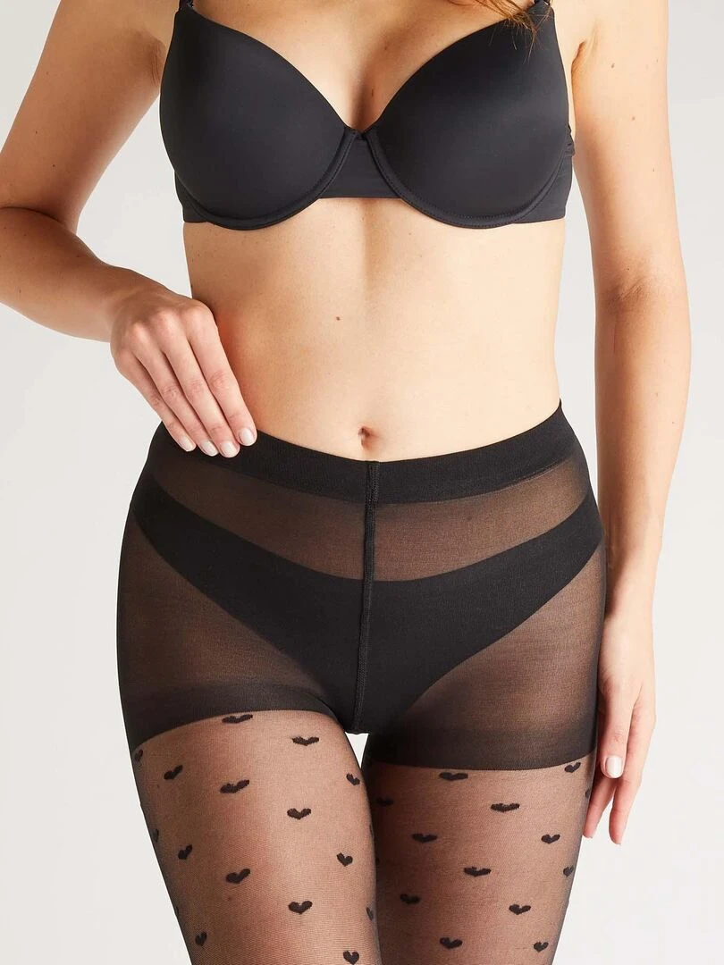 Collant fantaisie 30 deniers Carole   RougeGorge Lingerie   Noir
