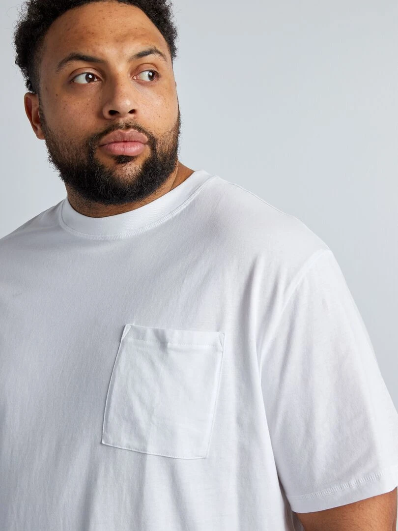 T shirt en jersey uni   blanc