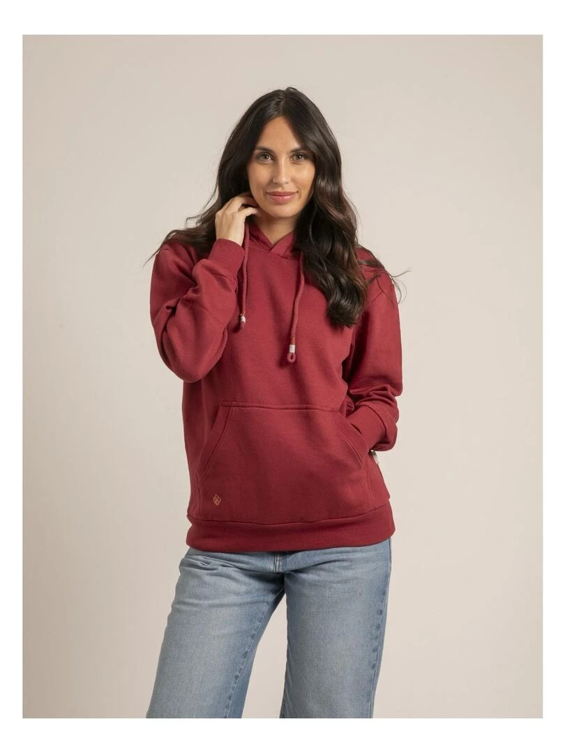 Sweatshirt capuche YZIA Bordeaux