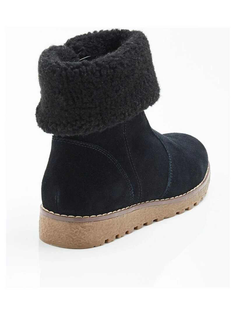 Boots fourrées  à porter col relevé ou retourné Thermolactyl   Damart   Noir