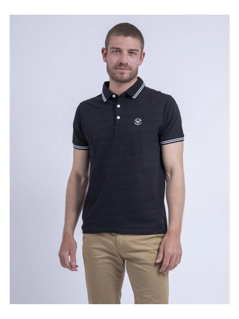 Polo manches courtes pur coton PILIAS Noir