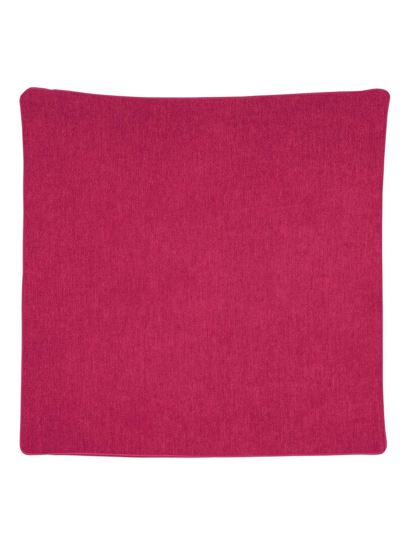 Housse de coussin passepoilée Effet velours Rose fushia