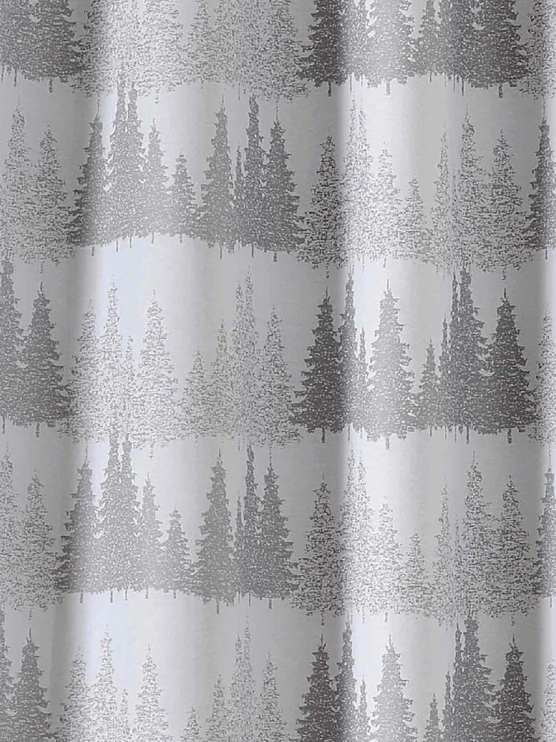 Rideau d'ameublement au paysage enneigé   Gris clair