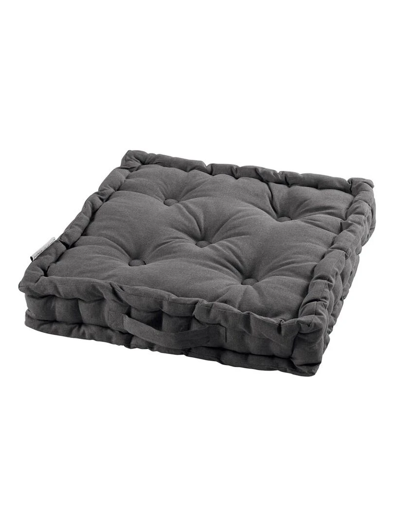 Coussin de sol 45x45 cm Panama ardoise coton Gris