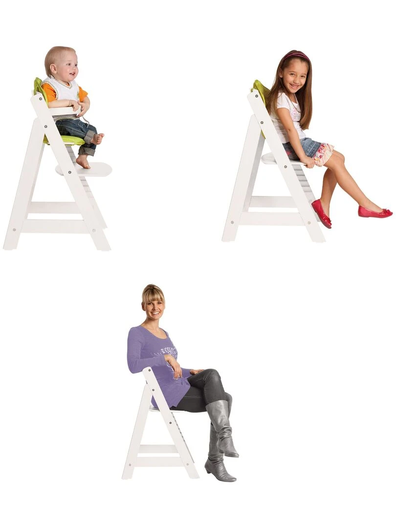 ROBA Chaise Haute Évolutive "Sit Up III"   En Bois Véritable   À Partir De 6 Mois   Blanc