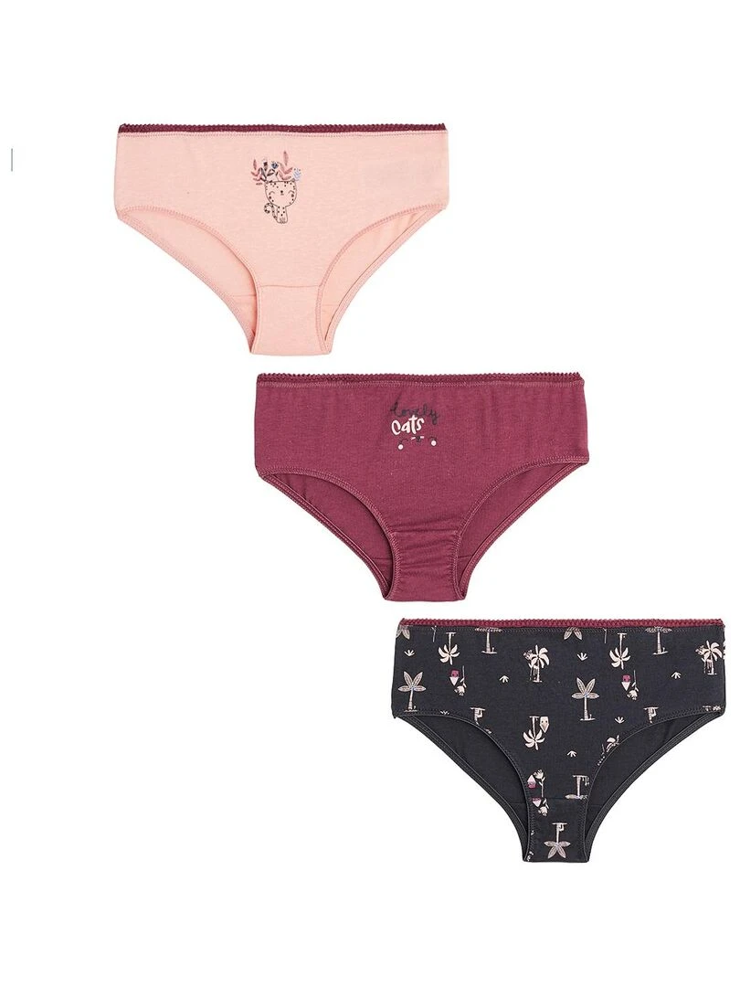 Lot de 3 culottes fille Lovely Multicolore