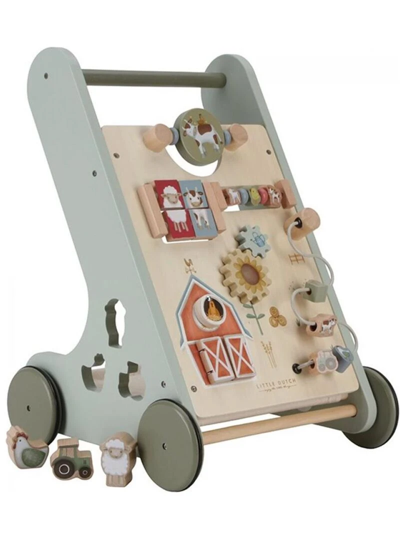 Chariot de marche avec activités en bois FSC Little Farm N/A