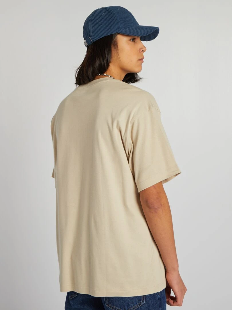 T shirt col rond en coton   Gris