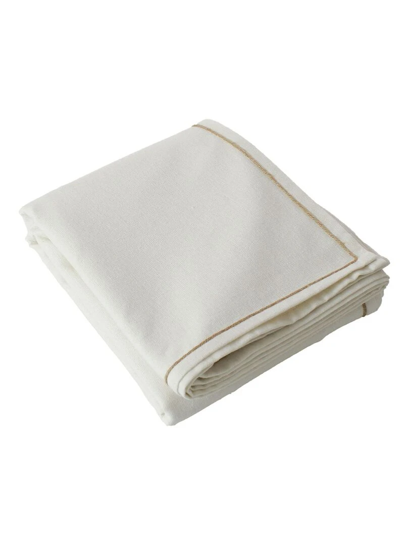 Nappe unie avec feston en jute Ecru