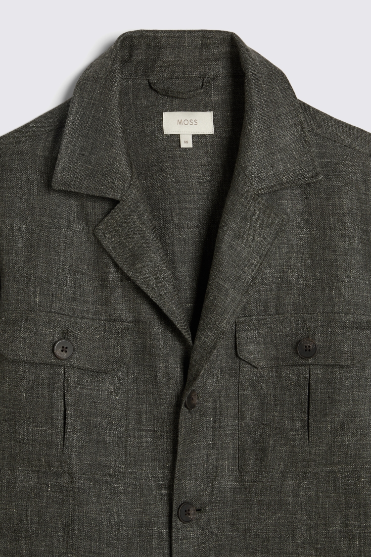 Cotton Linen Camel Stripe Shirt   Buy Online at Moss