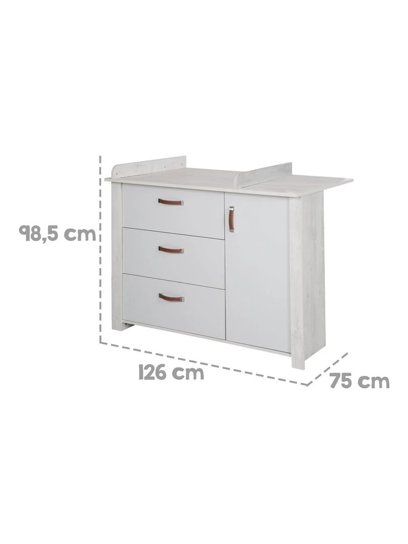 ROBA Commode à Langer "Mila" avec Plan Amovible   Fermeture Progressive   Hauteur à langer 90 5 cm   Gris clair