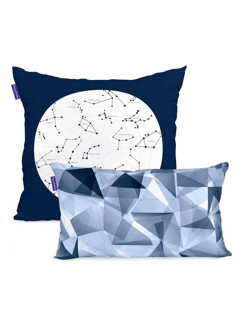 Housse de coussin La nuit "Happyfriday"   Blanc