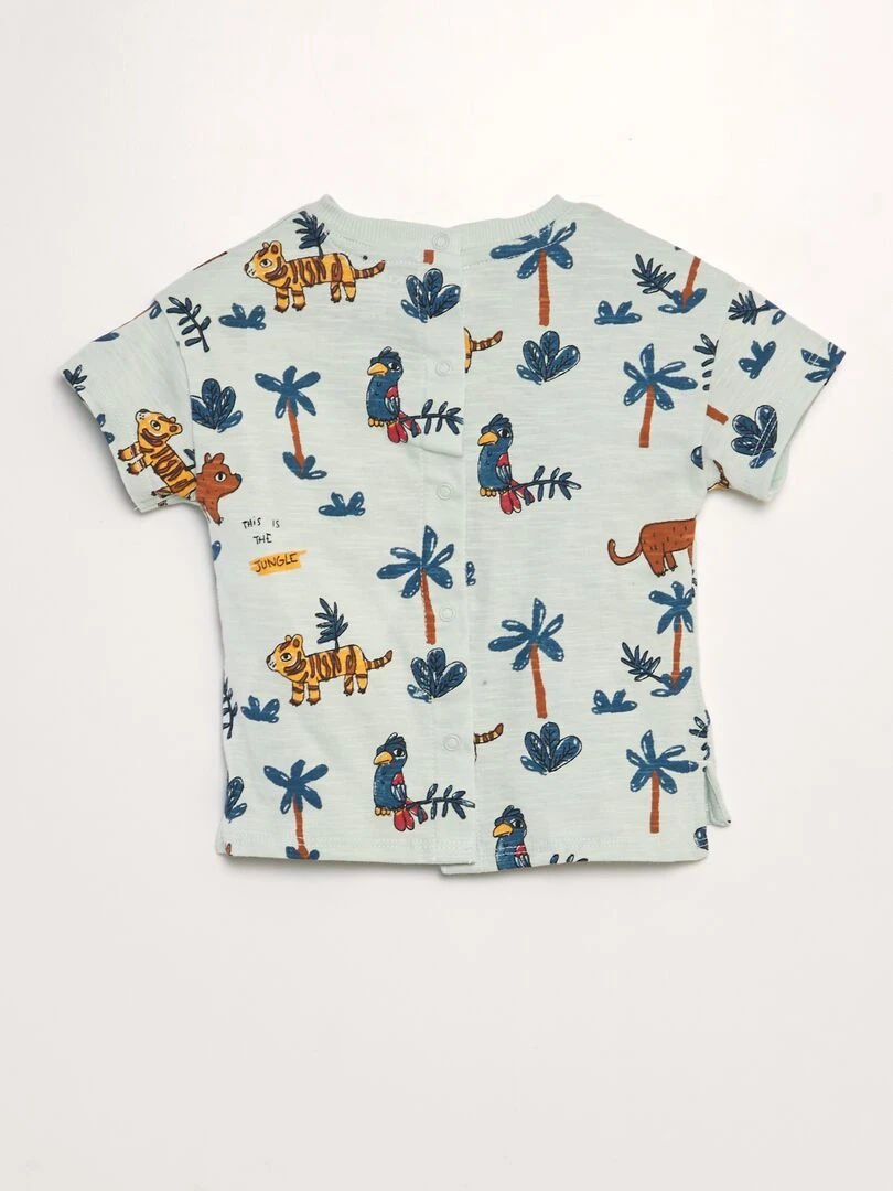 T shirt en jersey impression   Bleu