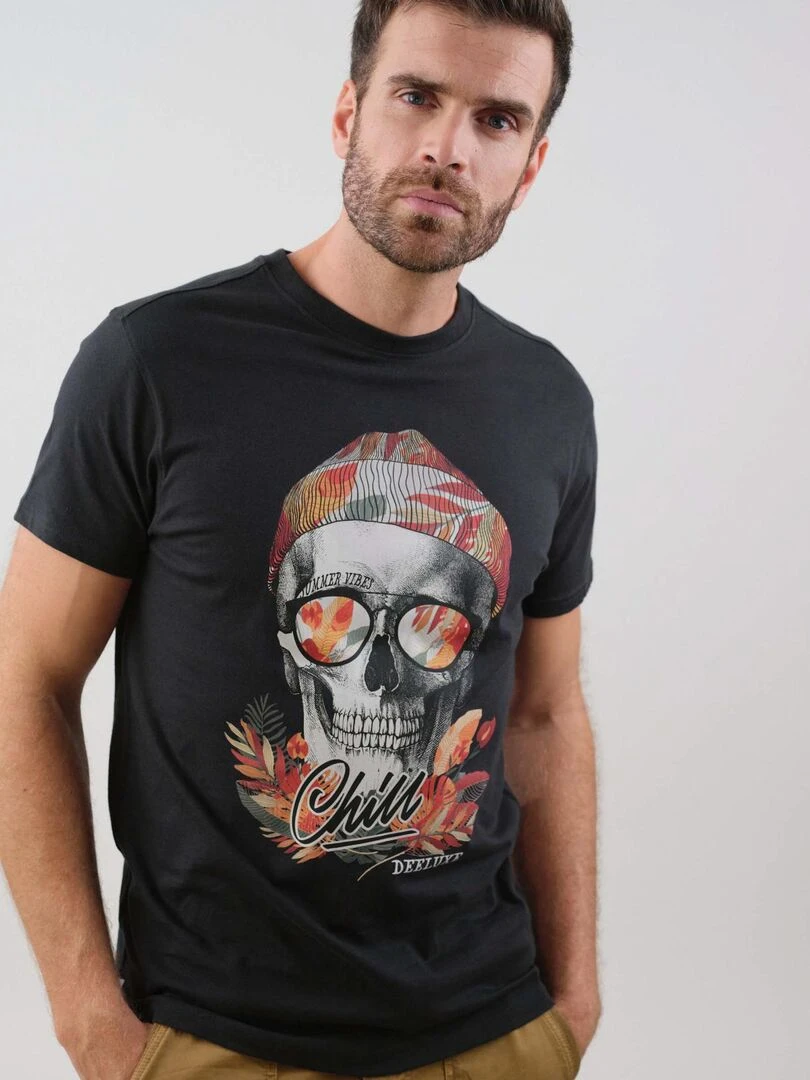 T shirt rock pour homme 'Deeluxe' gris anthracite