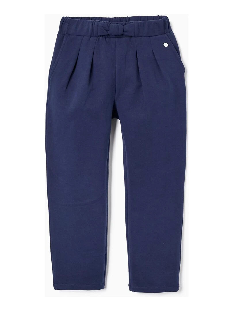 Pantalon en Coton avec Nœud pour Fille SPRING BEGINS Bleu foncé