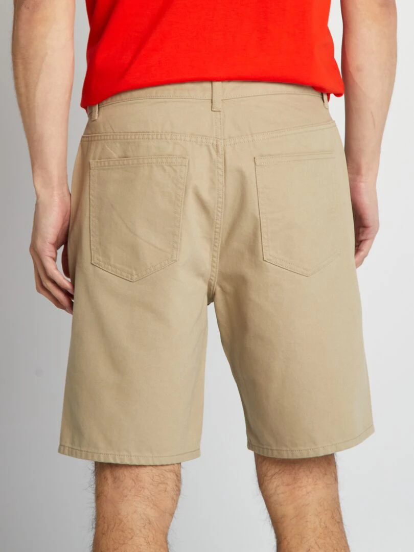 Bermuda en jean à 5 poches   Beige