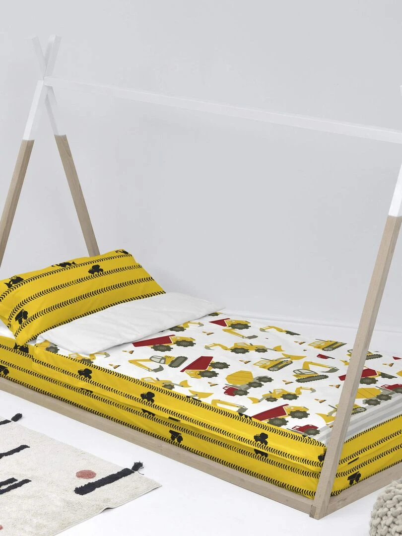 Couchage prêt à dormir Sans rembourrage Machinery "Happyfriday" Blanc Jaune