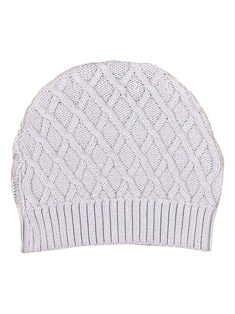 Bonnet doublé en tricot Gris
