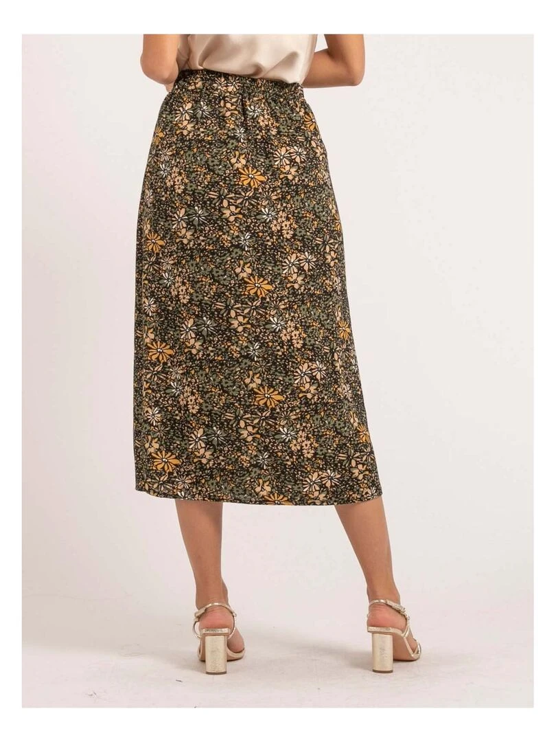 Jupe longue motifs XABEA Kaki