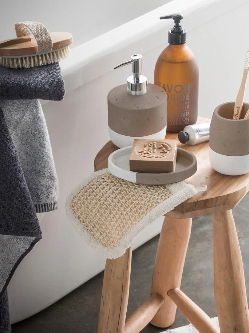 Guy Levasseur Set de salle de bain en céramique taupe Gris taupe