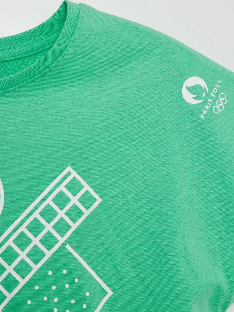 T shirt à col rond   Paris 2024   Vert
