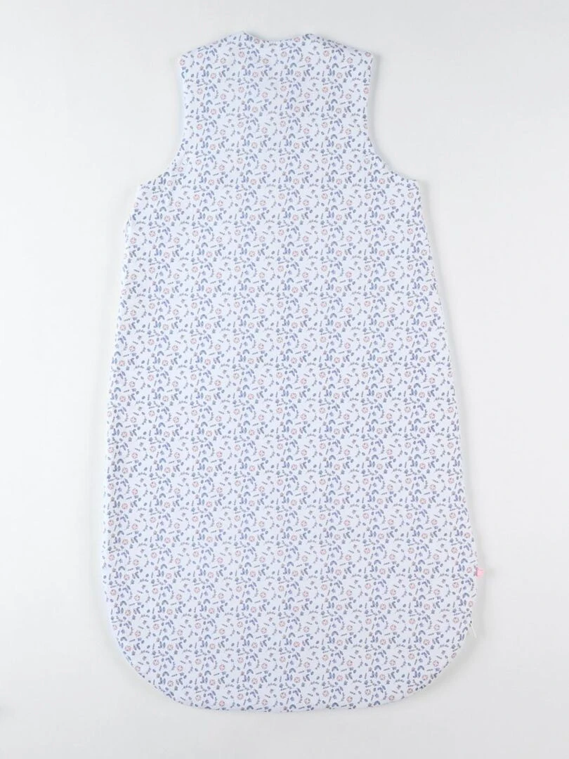 Gigoteuse 90 cm fleurie en jersey  écru/bleu clair   Noukie's   Bleu