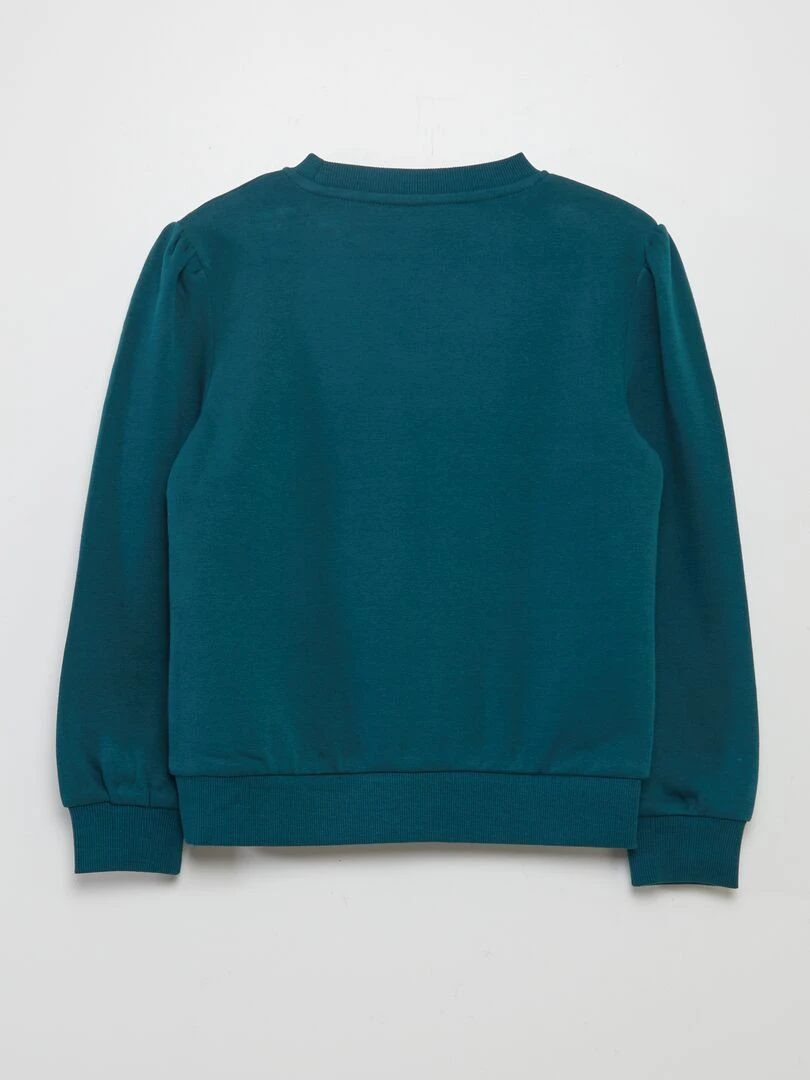 Sweat à col rond molletonné   Vert foncé