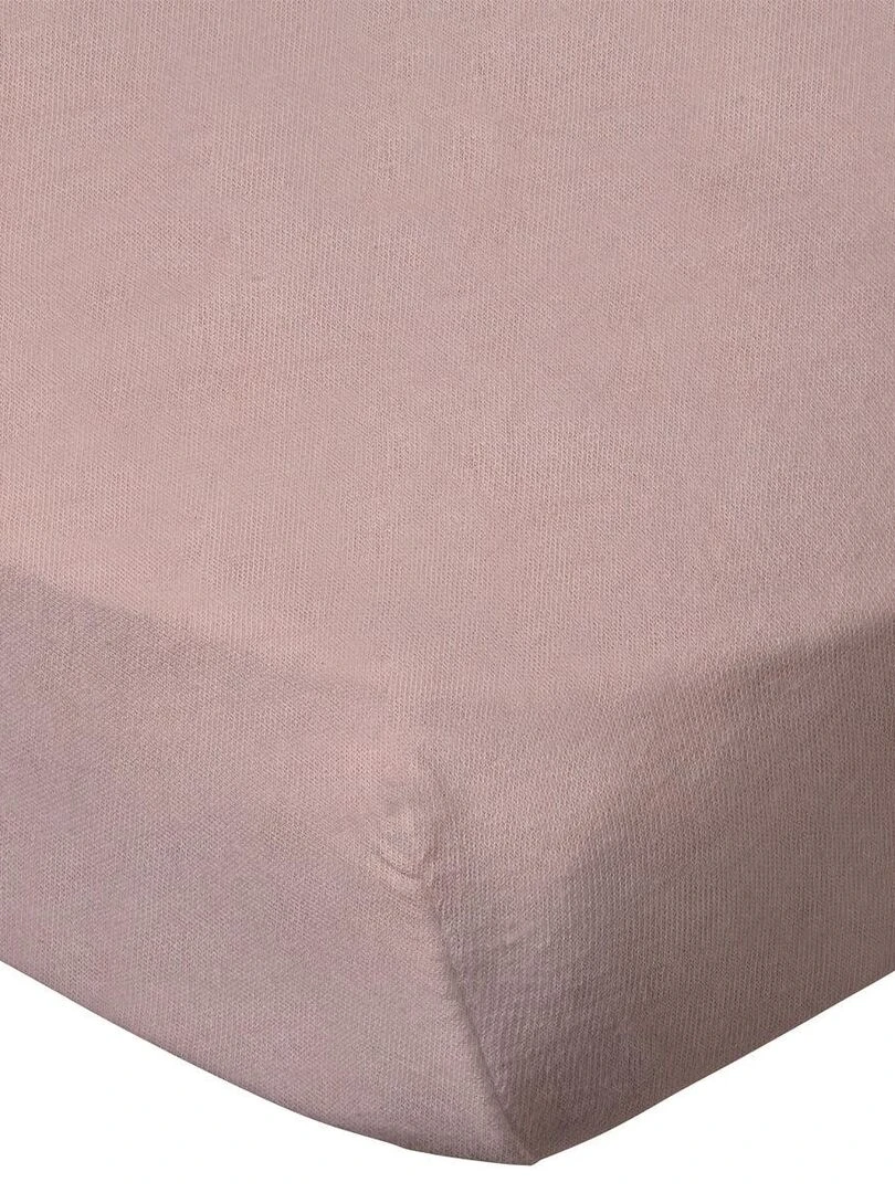 Lot de 2 draps housses en coton 60x120 cm Blanc + rose Blanc Rose