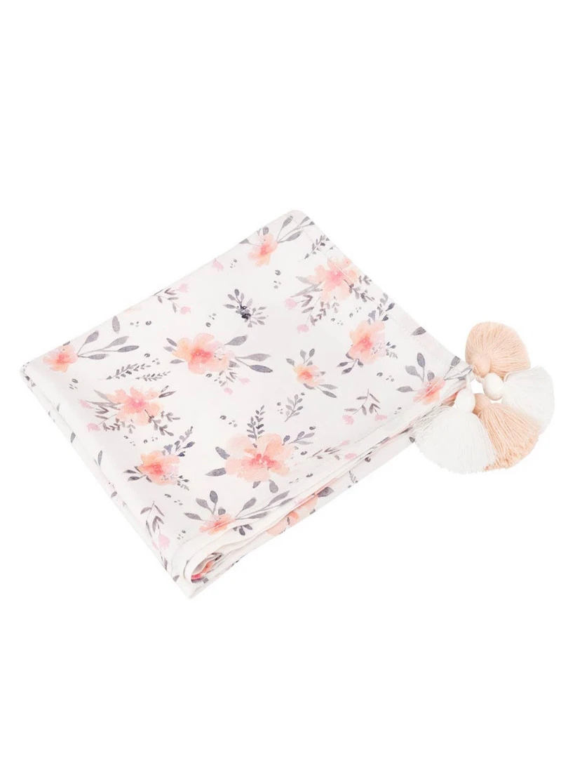 Maxi Lange Couverture À Pompons En Bambou Corail N/A
